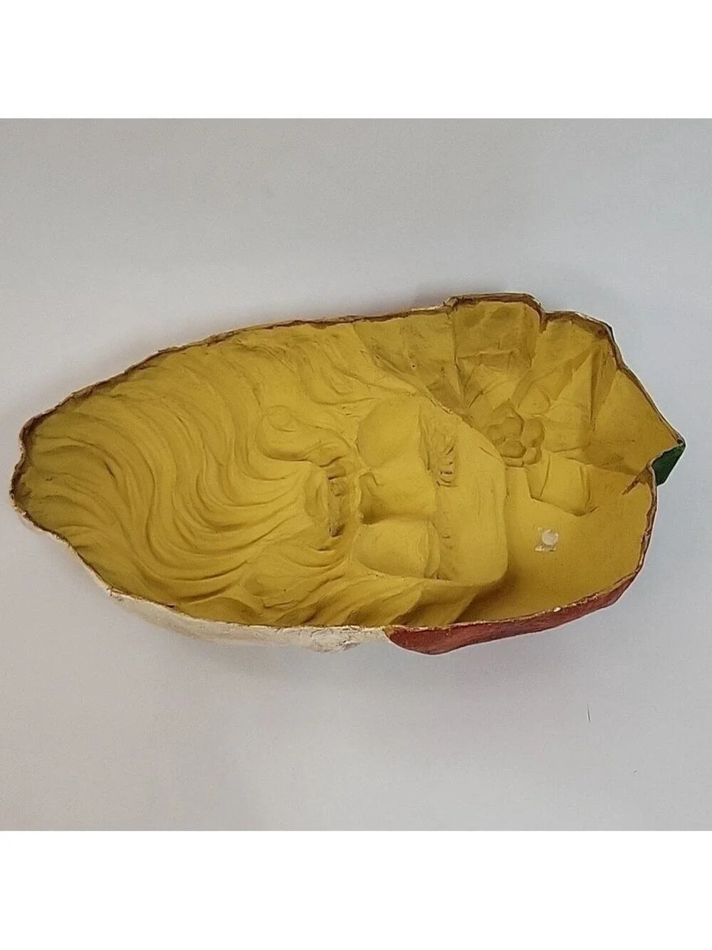 Vtg Large Paper Mache Santa Face Wall Hanging, Display